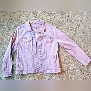 NWT - Rose colored jean jacket - XL